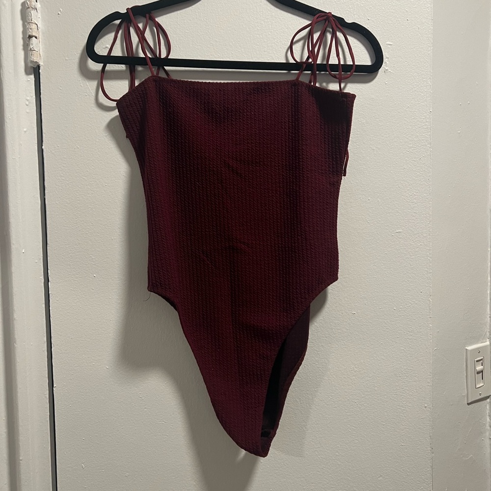 Strapless Red Bodysuit